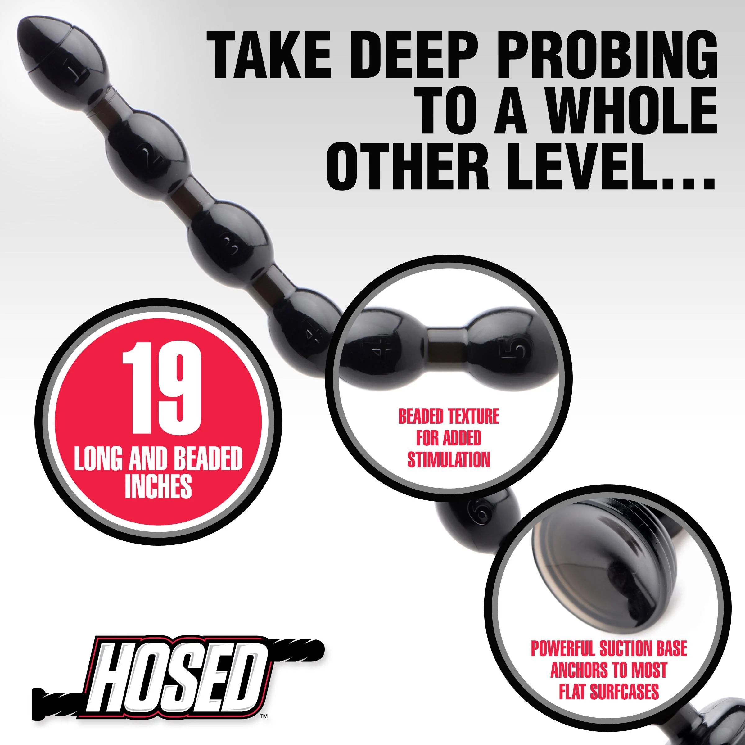 Hosed 1.5 inch Beaded Anal Snake - Image 5