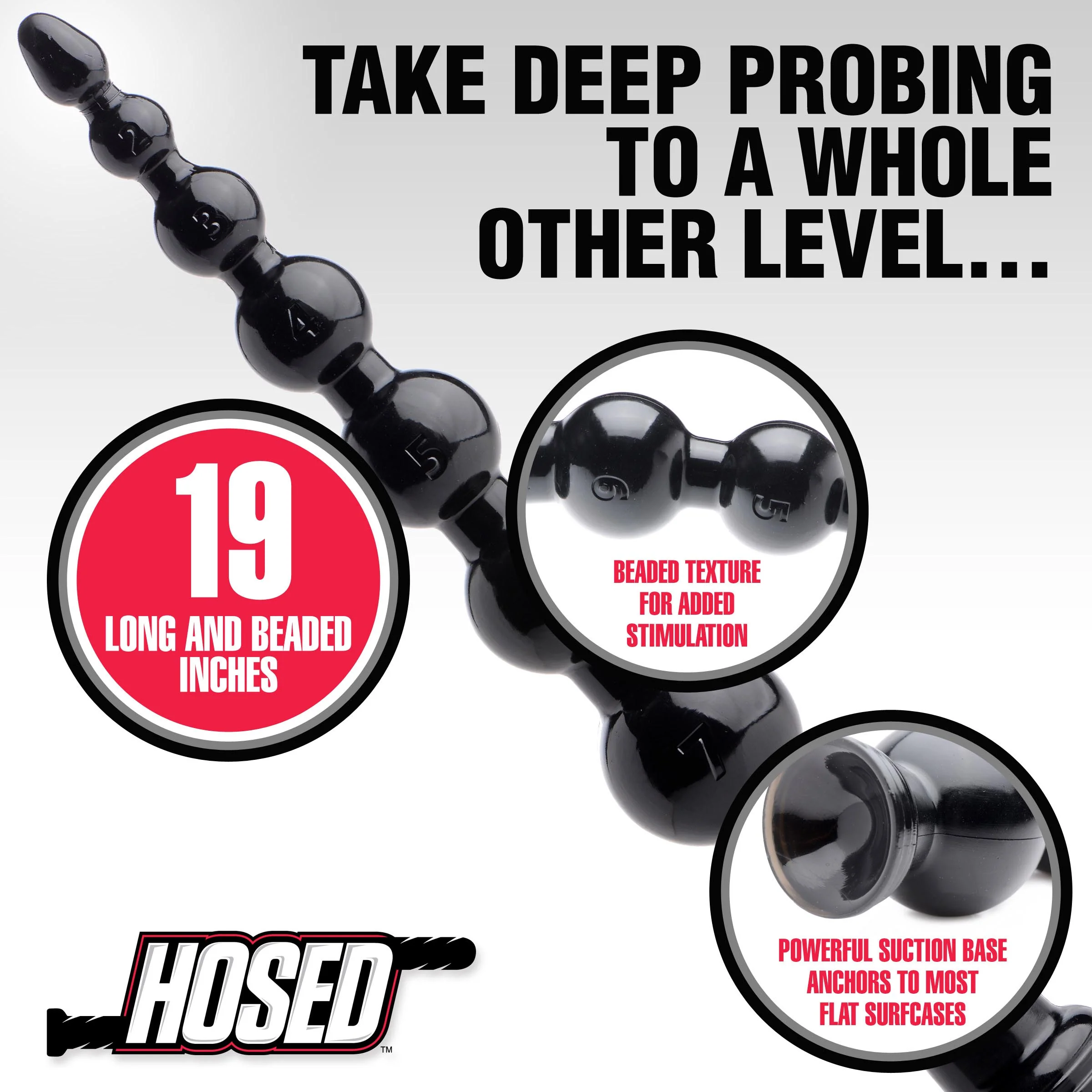 Hosed 19 inch Graduated Beaded Anal Snake - Image 5