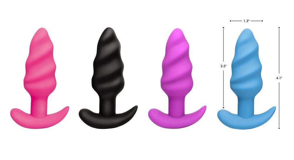 Remote Control 21X Vibrating Silicone Swirl Butt Plug - Image 4